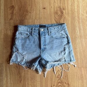 Free Assembly Light Blue Distressed Jean Shorts
